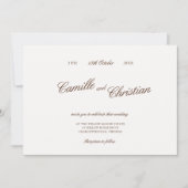 Invitation Elegant Ivory & Warm Brown Calligraphy Wedding (Devant)