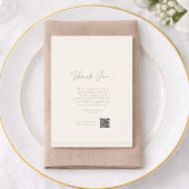 Invitation Elegant Ivory Wedding Menu with Thank You Card 