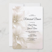 Invitation Elegant Ivory White Flowers Rehearsal Dinner (Devant)