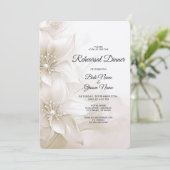 Invitation Elegant Ivory White Flowers Rehearsal Dinner (Debout devant)
