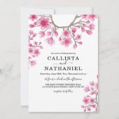 Invitation Élégant japonais cerisier fleurs Mariage floral (Devant)