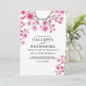 Invitation Élégant japonais cerisier fleurs Mariage floral (Debout devant)