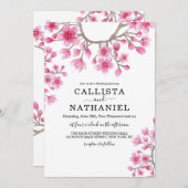 Invitation Élégant japonais cerisier fleurs Mariage floral (Devant / Derrière)