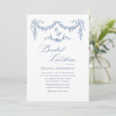 Invitation Élégant Jardin Bleu Toile Français Jardin BRIDAL L (Debout devant)