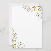 Invitation Elégant Jardin Botanique Aquarelle Floral Mariage (Dos)