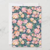 Invitation Elégant Jardin botanique Bleu Aquarelle (Dos)