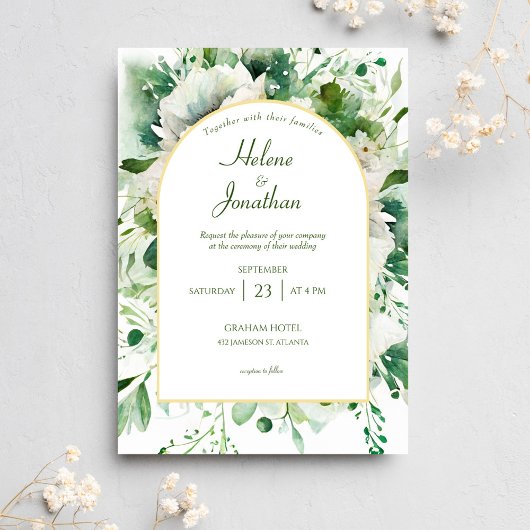 Invitation Elégant jardin botanique fleuri mariage