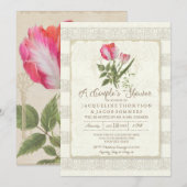 Invitation Elégant Jardin Botanique Floral Couples Douche (Devant / Derrière)