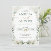 Invitation Elégant jardin botanique Gold Garden Mariage (Debout devant)