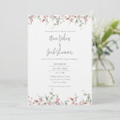 Invitation Elégant jardin botanique Rose Mariage Invitat (Debout devant)