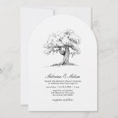 Invitation Élégant Jardin de chêne Sud Arch Mariage photo (Devant)