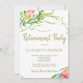 Invitation Elégant jardin de corail broussailleux rose retrai (Devant)