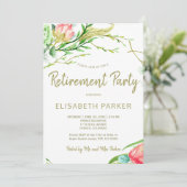 Invitation Elégant jardin de corail broussailleux rose retrai (Debout devant)