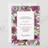 Invitation Elégant jardin de fleurs d'aquarelle | Mariage (Devant)