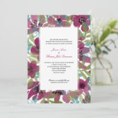 Invitation Elégant jardin de fleurs d'aquarelle | Mariage (Debout devant)
