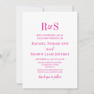 Invitation Élégant Jardin de Monogramme rose Mariage