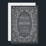 Invitation Elégant jardin fleuri chalkboard rustique mariage<br><div class="desc">Design floral orné à la main sur arrière - plan en tableau noir, sophistiqué et élégant, parfait pour le mariage rustique rustique et campagnard ; ou un mariage vintage en hiver. Couleurs neutres, noir et blanc avec un peu de taupe doré. Personnalisez votre propre carte de faire-part de mariage, cliquez...</div>