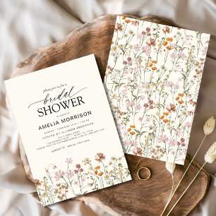 Invitation Elégant Jardin Fleurs Fête des mariées aquarelle