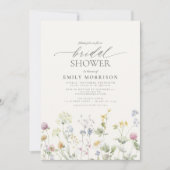 Invitation Elégant Jardin Fleurs Fête des mariées aquarelle (Devant)