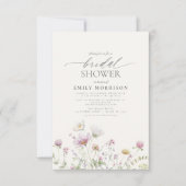 Invitation Elégant Jardin Fleurs Fête des mariées aquarelle (Devant)