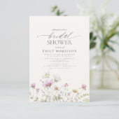Invitation Elégant Jardin Fleurs Fête des mariées aquarelle (Debout devant)