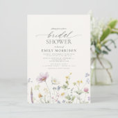 Invitation Elégant Jardin Fleurs Fête des mariées aquarelle (Debout devant)
