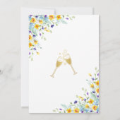 Invitation Elégant Jardin Fleurs Fête des mariées Or (Dos)