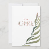 Invitation Elégant Jardin Floral Blush Baby shower fille rose (Dos)