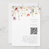 Invitation Élégant Jardin Floral Code QR Mariage (Dos)