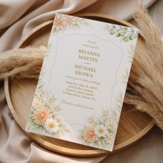 Invitation Élégant Jardin Floral Doux