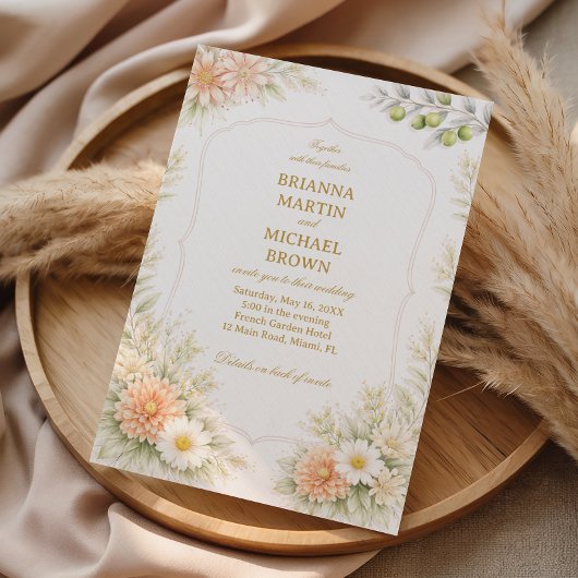 Invitation Élégant Jardin Floral Doux