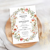 Invitation Élégant Jardin Floral Moderne Mariage Fleur sauvag
