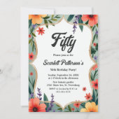 Invitation Elégant Jardin Floral Rustique Été 50e anniversair (Devant)