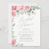 Invitation Elégant jardin rose aquarelle nuptiale douche (Devant)