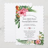 Invitation Elégant Jardin tropical Floral Mariage (Devant / Derrière)
