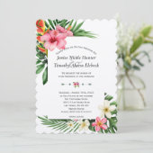 Invitation Elégant Jardin tropical Floral Mariage (Debout devant)