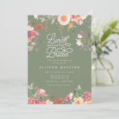 Invitation Élégant Jardin Vert Fête des mariées Florale Déjeu (Debout devant)