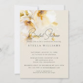 Invitation Élégant jaune blanc or Fleur Mariage Shower (Devant)