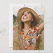 Invitation Elégant Jaune Floral Photo Party graduation (Dos)