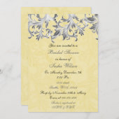 Invitation Elegant jaune gris Douche nuptiale (Devant / Derrière)