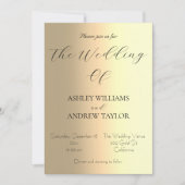 Invitation Elégant jaune Ombre Motif Mariage classique (Devant)