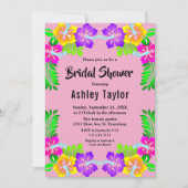 Invitation Elégant jaune violet Rose Fête des mariées florale (Devant)