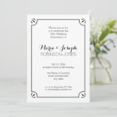 Invitation Elégant Jazz Age Mariage noir et blanc Anniversa (Debout devant)