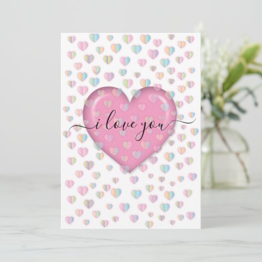 Invitation Élégant Je t'aime Design (Debout devant)