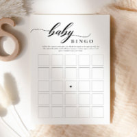Élégant Jeu de Bingo de Baby shower de script clas