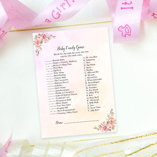Invitation Élégant jeu de candy Boho pour Baby Shower d'éléph