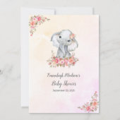 Invitation Élégant jeu de candy Boho pour Baby Shower d'éléph (Dos)