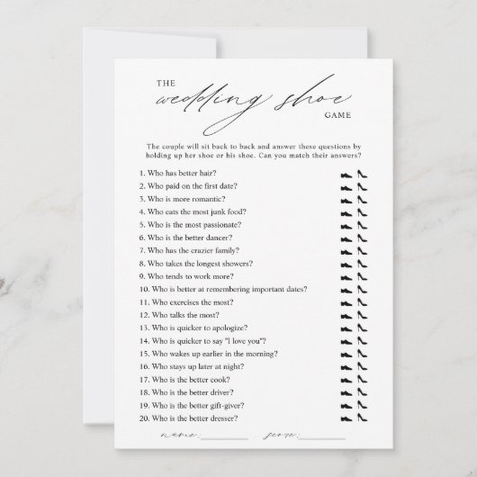 Invitation Élégant jeu de chaussures de mariage (Devant)