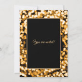 Invitation Élégant jeu de cordes du Nouvel An d'or (Dos)