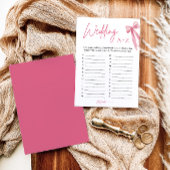 Invitation Élégant jeu de Fête des mariées A-Z Mariage de Bow